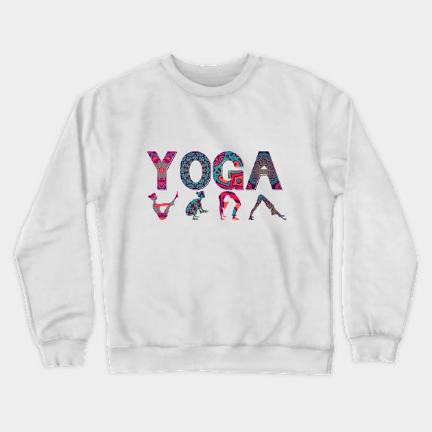 yoga poses, heart rate meditation namaste Crewneck Sweatshirt by L  B  S  T store